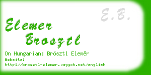 elemer brosztl business card