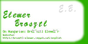 elemer brosztl business card